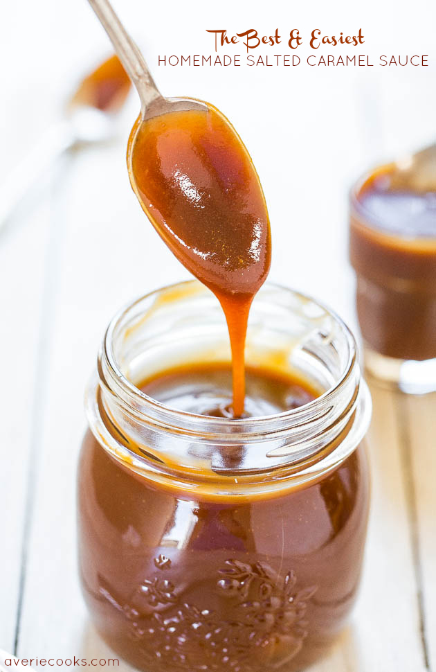 The Best & Easiest Homemade Salted Caramel Sauce - Ready in 15 minutes & tastes 1000x better than any storebought sauce ever could!