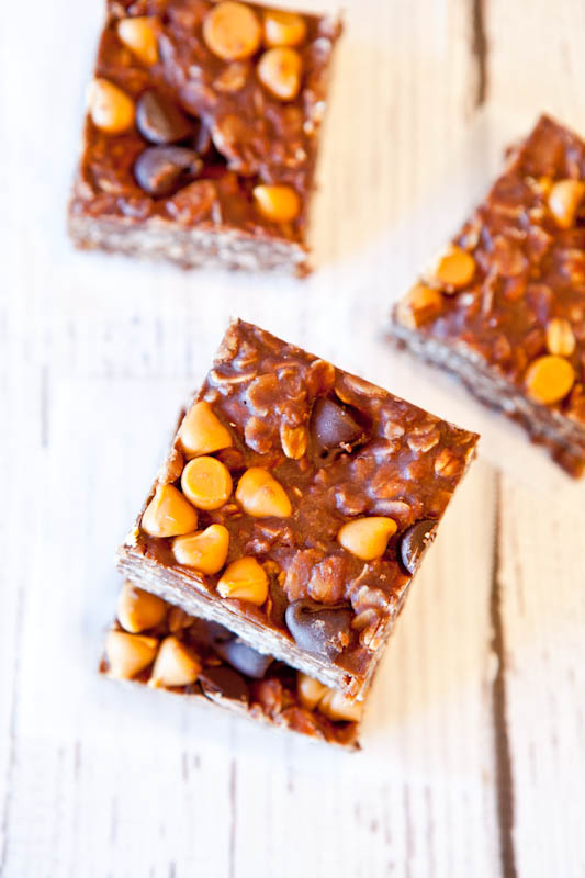 Chocolate Peanut Butter Oat Squares