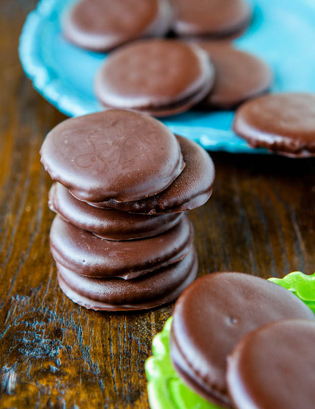 Homemade Thin Mints stacked