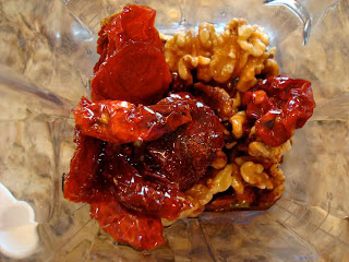 Tomatoes and spices added to nuts