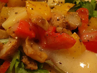 Close up of Vegan Fajitas with Vegan Sweet Ginger-Lime-Cumin Dipping Sauce