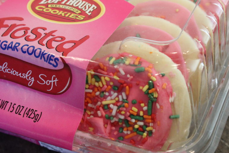 Close up of package of cookies