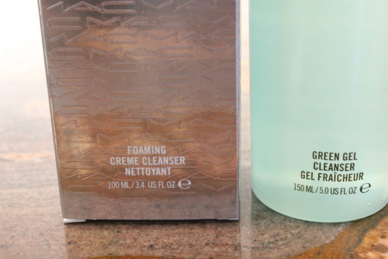 Bottom of cleansers one for foaming and one gel