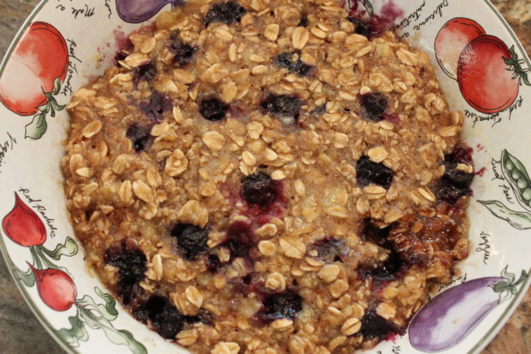 Microwave Blueberry Banana Oat Cakes after microwaving