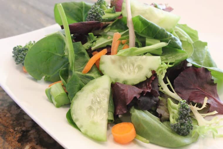 Mixed greens salad with vegetables
