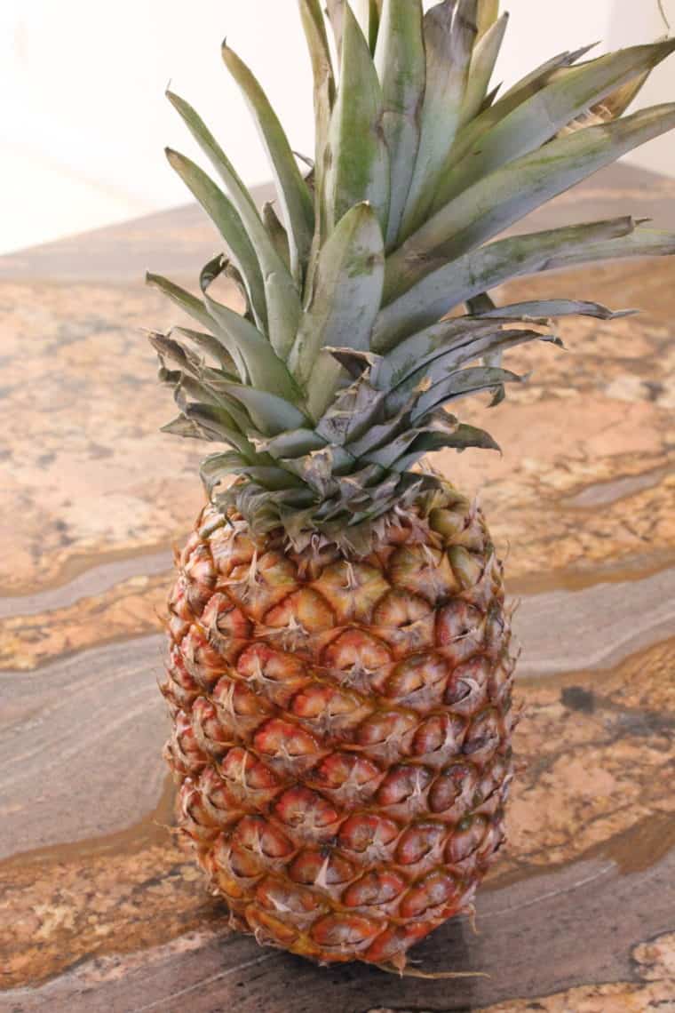 Whole pineapple on countertop