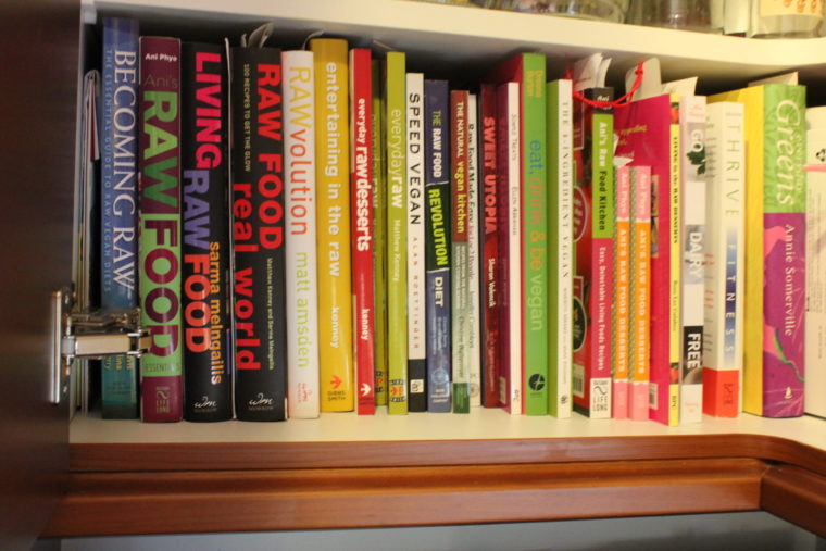 Shelf of cookbooks