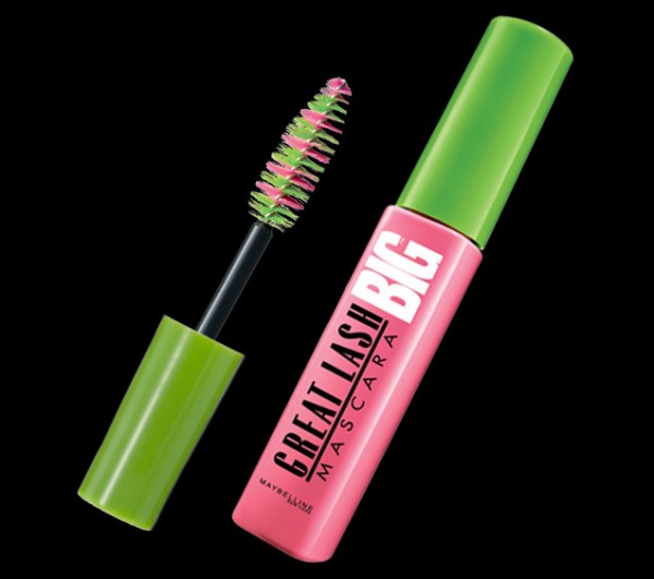 Pink and green mascara bottle