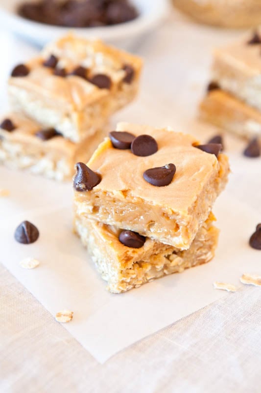 Marshmallow Peanut Butter Double Chocolate Pillowtop Bars stack