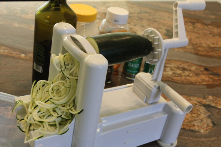 Spiralizer making zucchini noodles