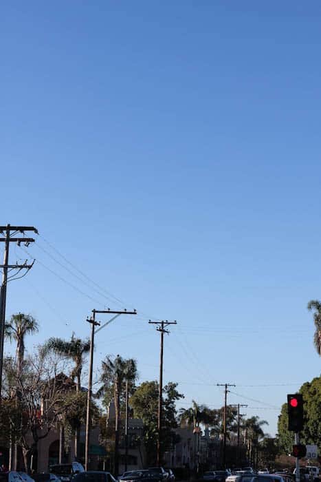 blue sky with power lines