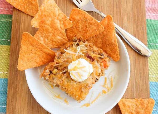 Cheezy Casserole with chips