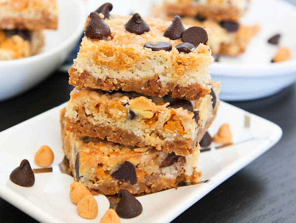 Stack of magic eight bars with chocolate chips