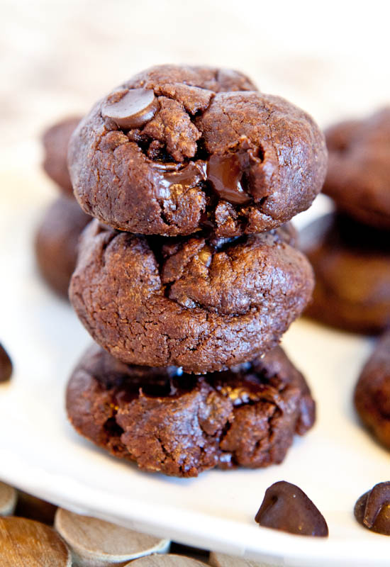 Flourless chocolate chocolate chip cookies