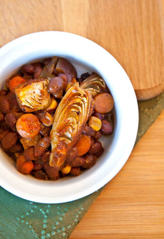 Spicy Baked Blacked Beans with Vegetables