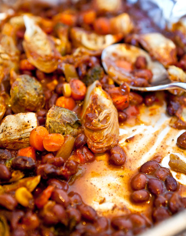 Spicy Baked Black Beans with Vegetables