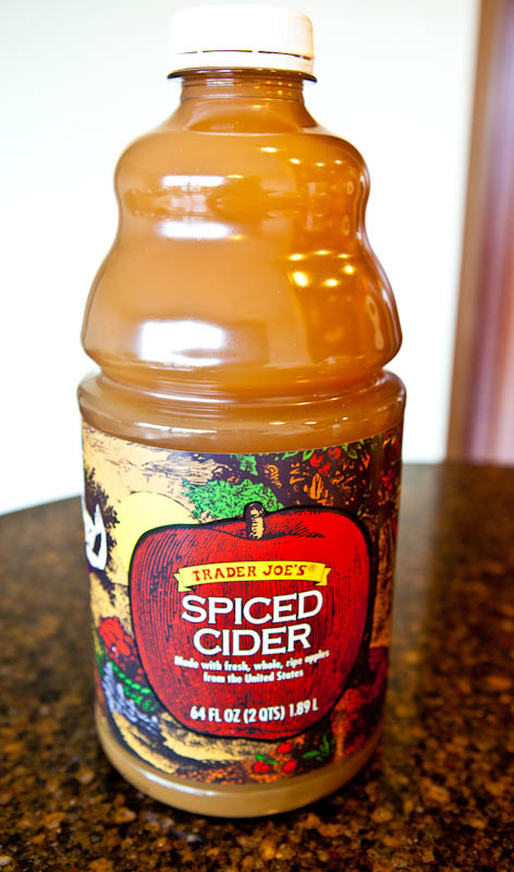 Bottle of Trader Joe's Spiced Cider