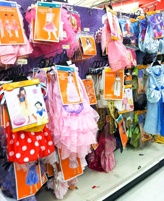 Shelves of target princess costumes
