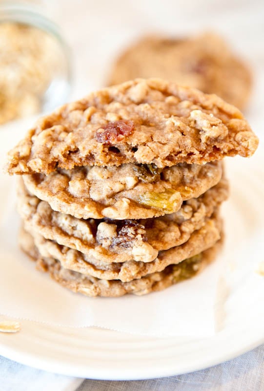 Stack of Oatmeal Raisin Cookies