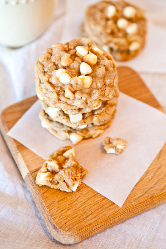 Peanut Butter Oatmeal White Chocolate Chip Cookies -