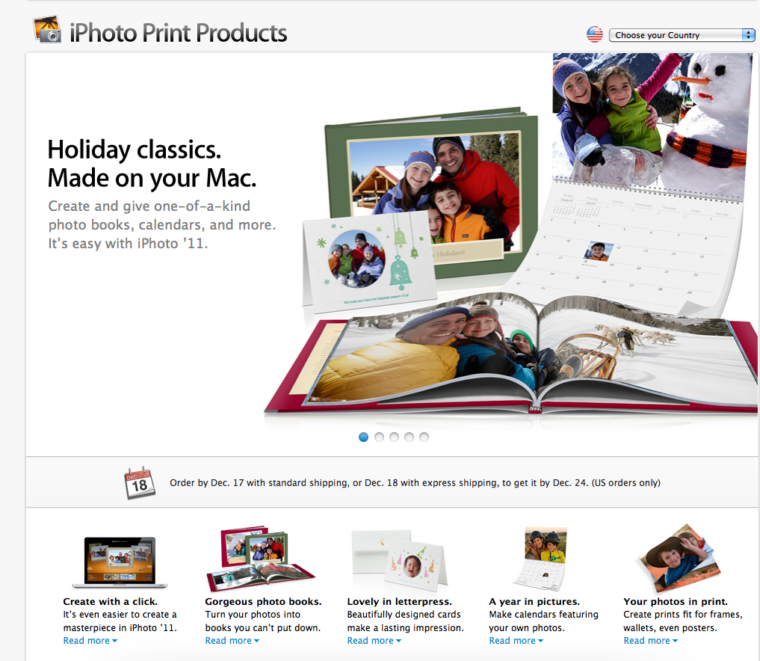 iPhoto Print Products advertisement