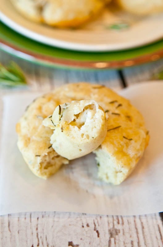 Baked Savory Cream Cheese & Herb Donuts in half