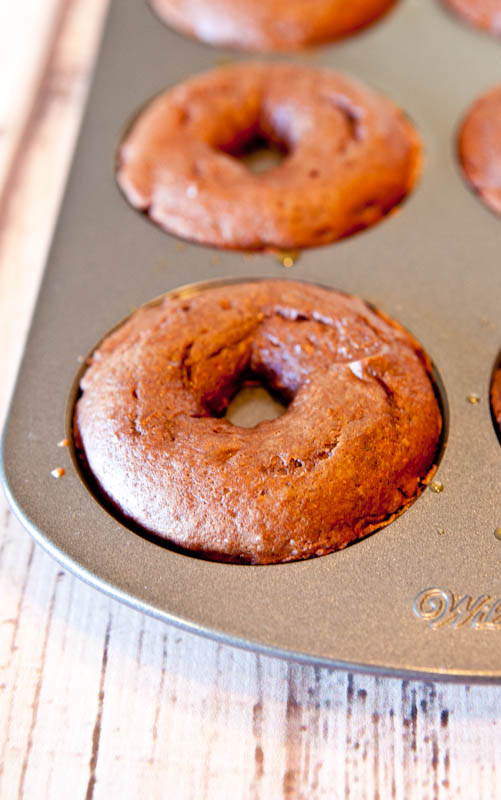 Donuts baking in baking pan