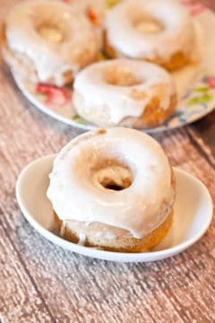 Baked Cinnamon Bun Donuts with Vanilla Cream Cheese Glaze