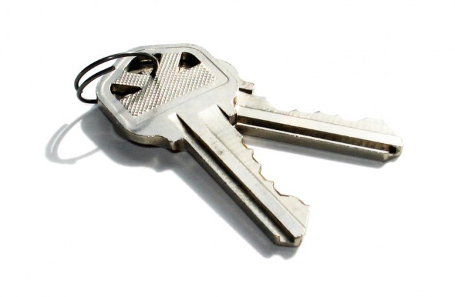 Two keys on keychain