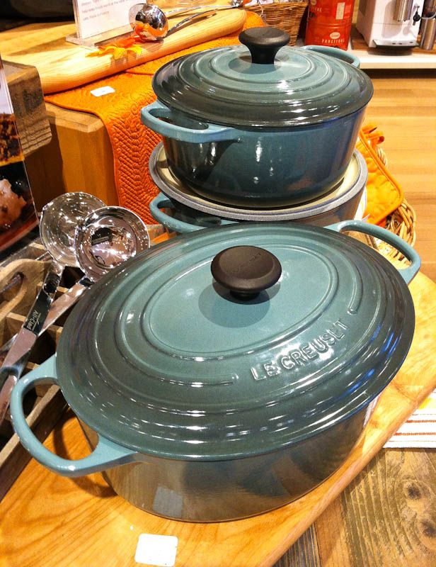 Le Creuset blue pots