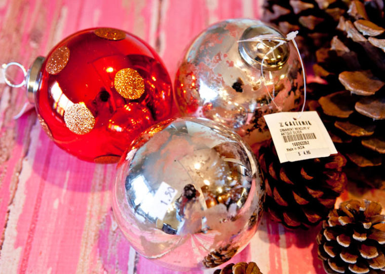 Red and silver ornaments