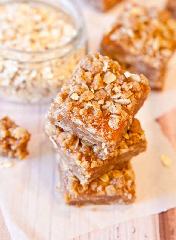 Caramel Peanut Butter and Apricot Jelly Bars