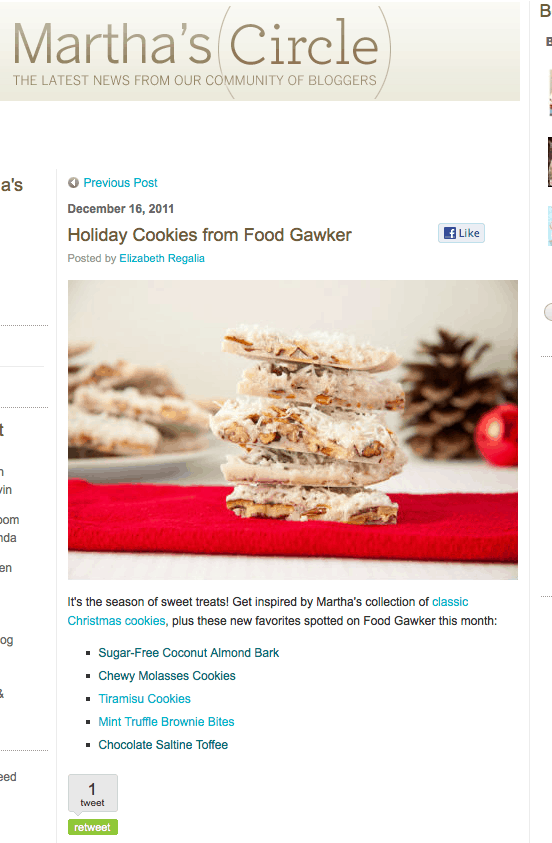 Martha Steward Website article Holiday Cookies from Food Gawker by Elizabeth Regalia