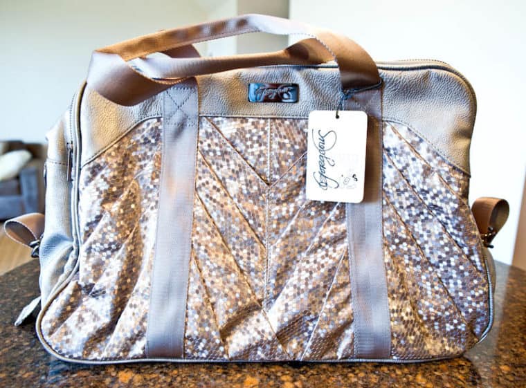 Silver sparkly handbag
