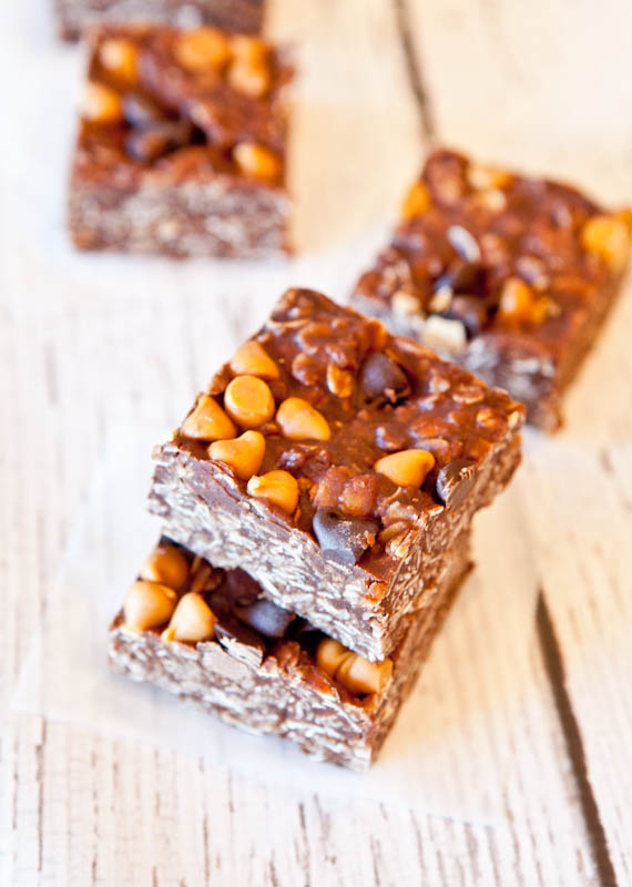 Chocolate Peanut Butter Oat Squares 