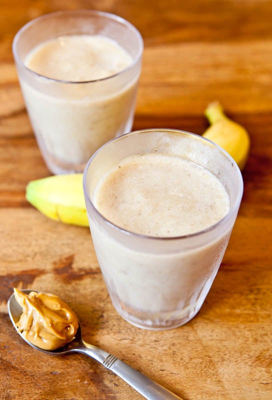 Creamy Cookie Butter White Chocolate Banana Smoothies