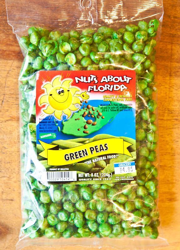 Bag of dried green peas