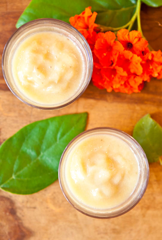 Pineapple Banana and Coconut Cream Smoothies