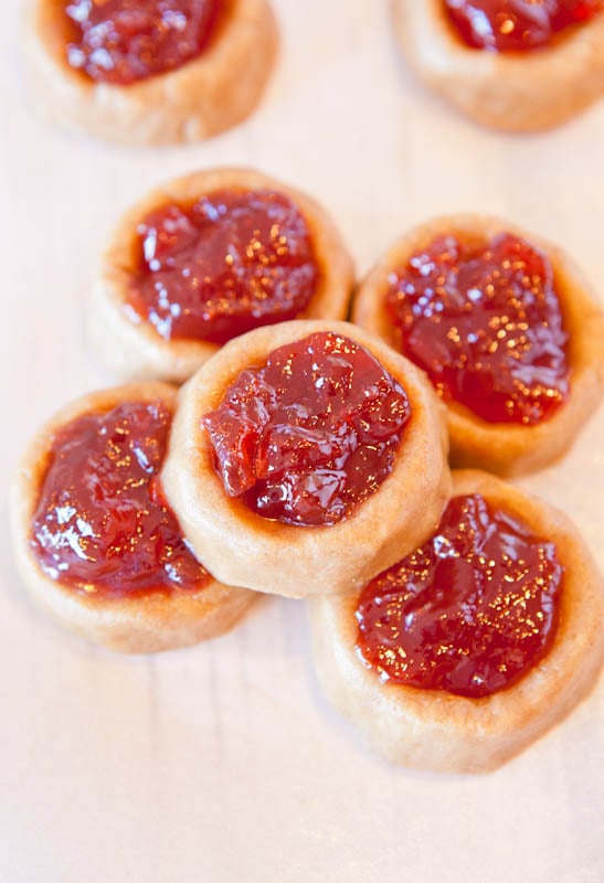 Peanut butter and Jelly thumbprint cookies
