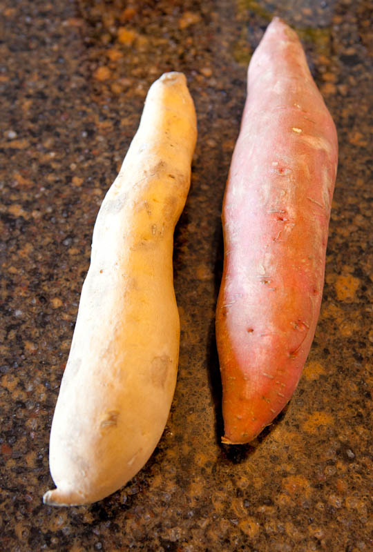 Two sweet potatoes