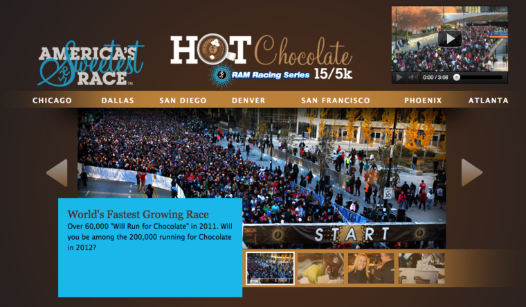 Hot chocolate racing series website front page
