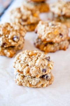 Soft and Chewy Coconut Oatmeal Toffee Cookies