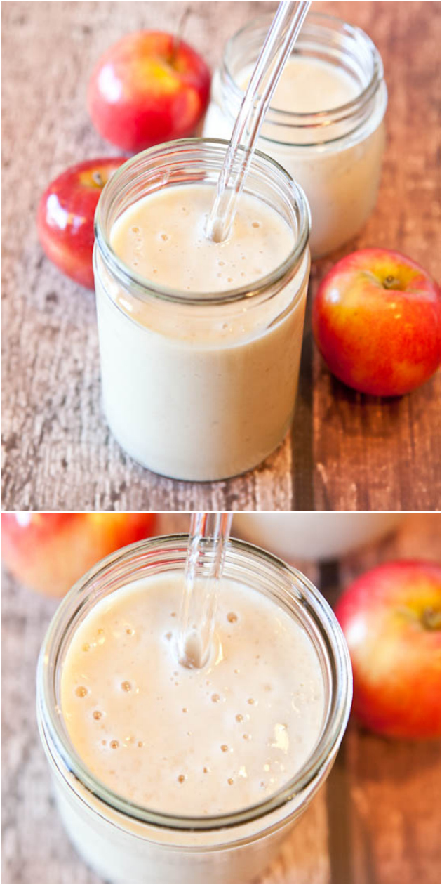Spiced Apple Pie Smoothie (vegan, GF) - Sweet, creamy & you know what they say...An apple pie smoothie a day keeps the doctor away!
