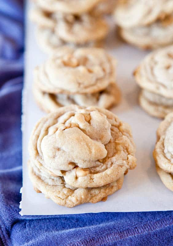 Puffy Vanilla and Peanut Butter Chip Cookies