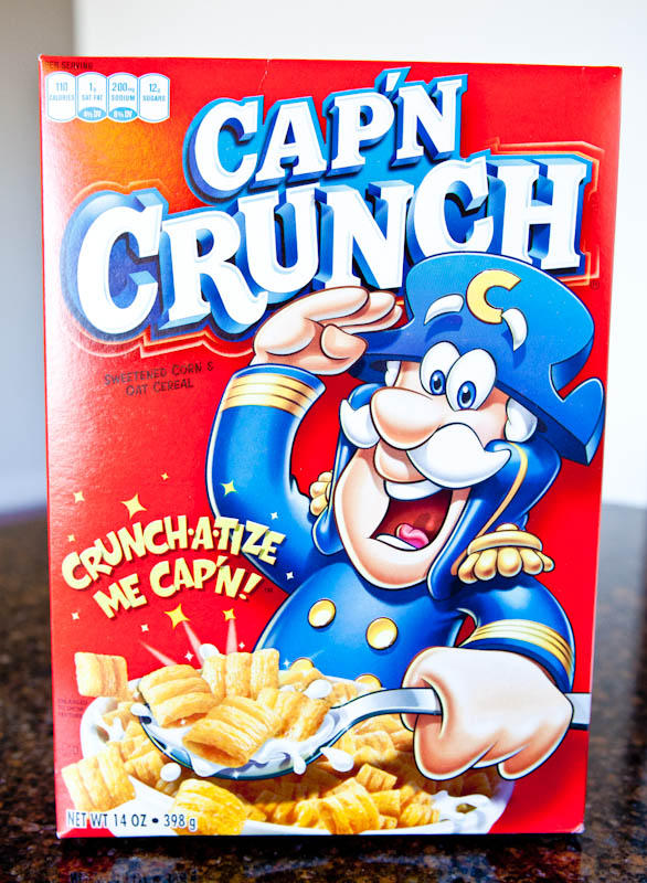 Box of Cap'n Crunch cereal