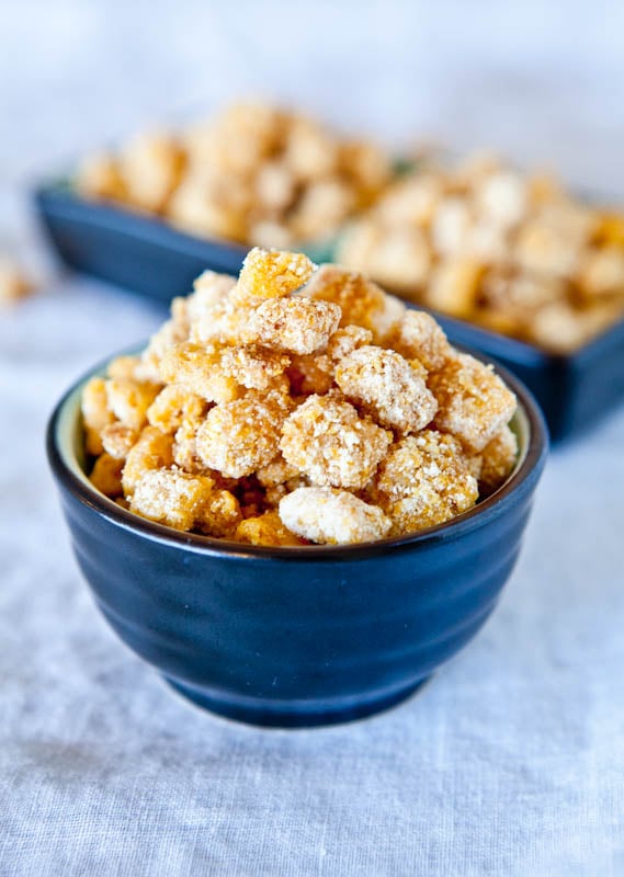Buttery Toasted Captain Crunchies in blue bowl