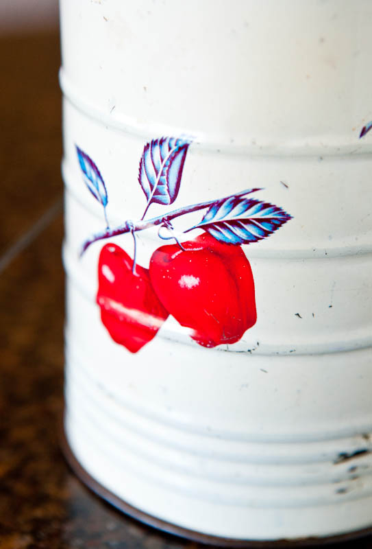 Cherry pattern on sifter jar