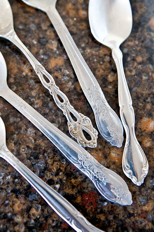Spoons with fancy handles