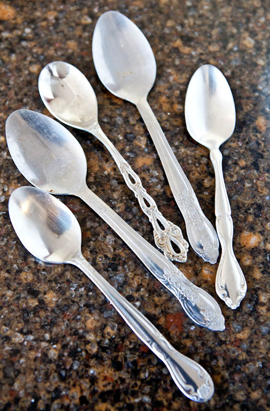 Spoons with fancy handles