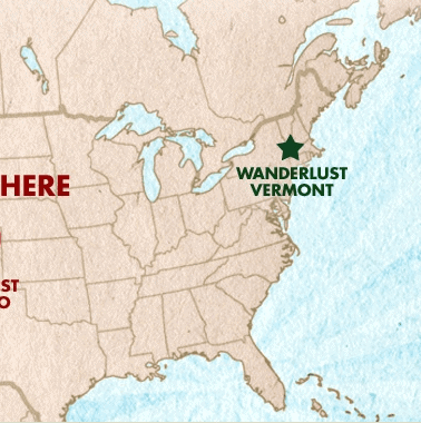 A map showcasing four wanderlust festival locations across north america in 2012.
